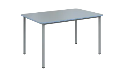 JSBR 130N Jídelní stůl 1300 x 900 mm, deska šedá s hranou blankyt / podnož stříbrná